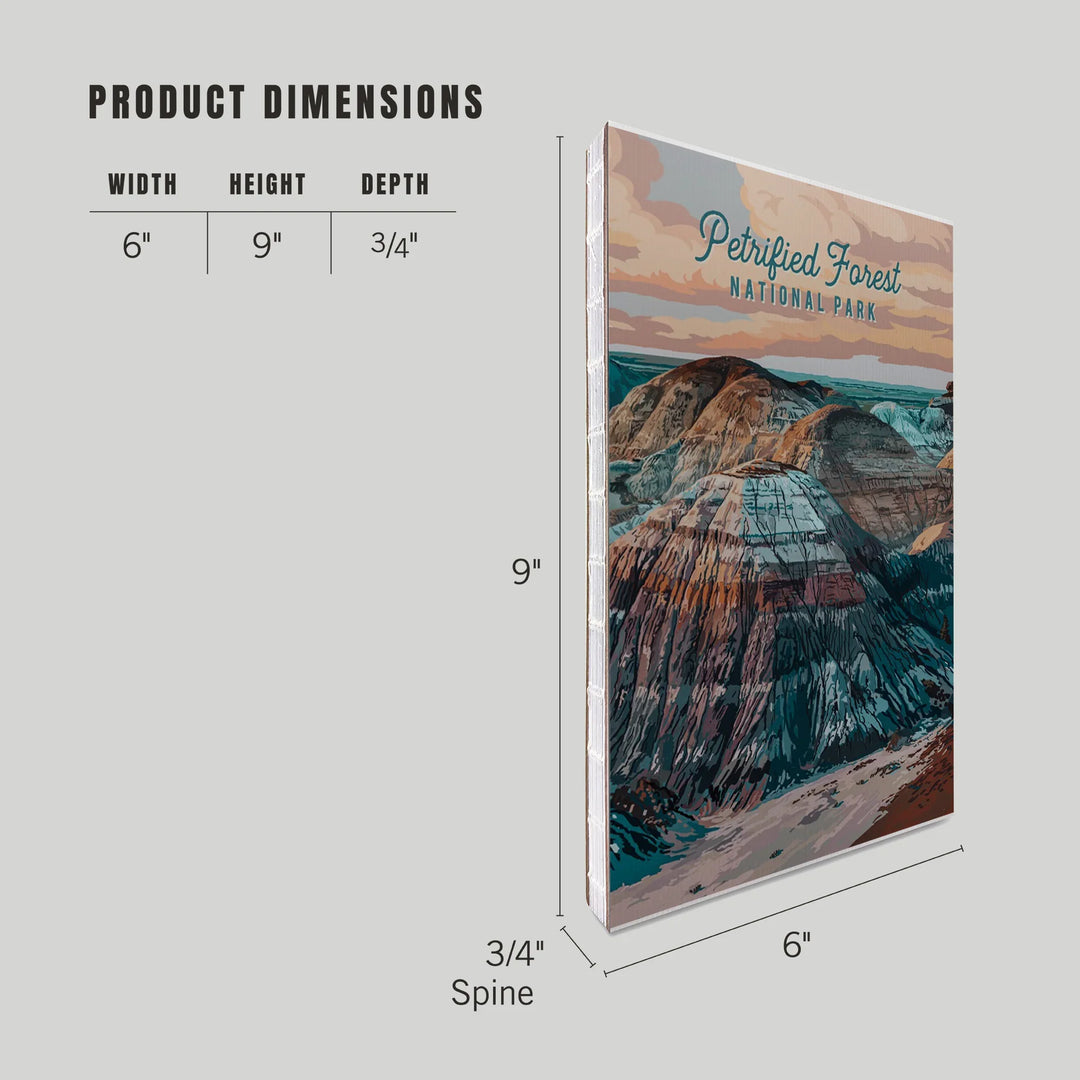 Lined 6x9 Journal, Petrified Forest National Park, Arizona, Painterly National Park Series, Lay Flat, 193 Pages, FSC paper