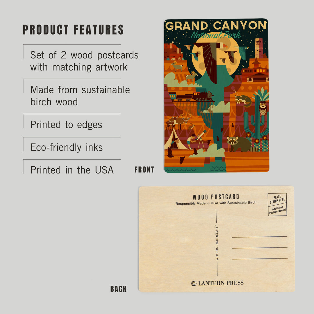 Grand Canyon National Park, Arizona 83205, Wood Sign and Postcards