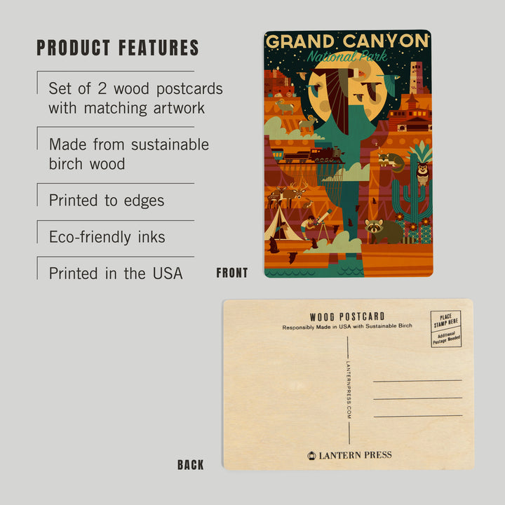 Grand Canyon National Park, Arizona 83205, Wood Sign and Postcards