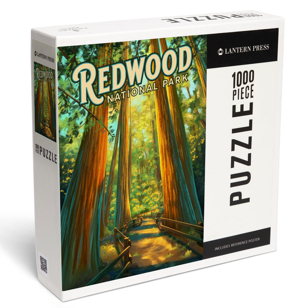 Redwood National Park, California, Oil Painting, 1000 Piece Jigsaw Puzzle