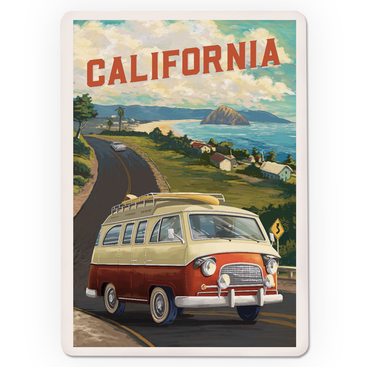 Playing Cards, California, Camper Van, Ocean, 52 Card Deck with Jokers in Box, Unique Art
