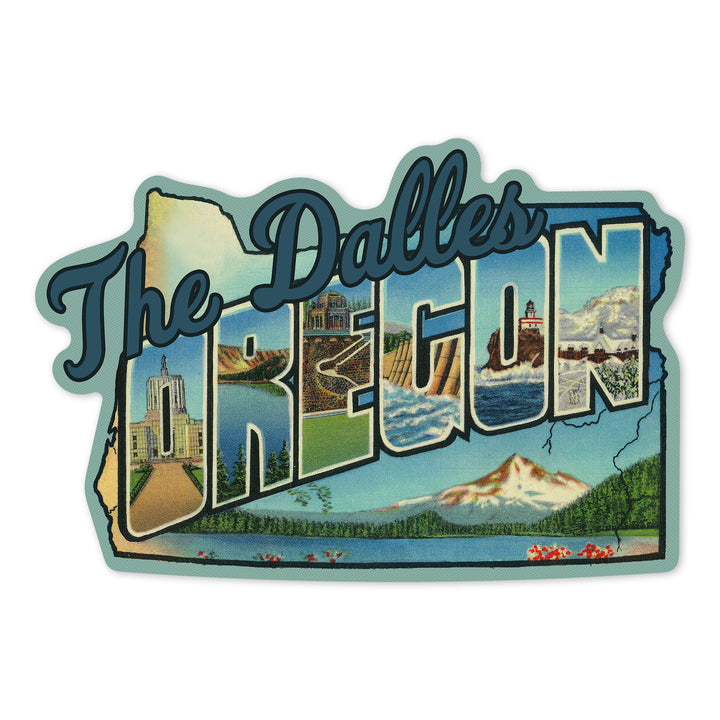 The Dalles, Oregon, Large Letter Scenes, Contour, Vinyl Sticker