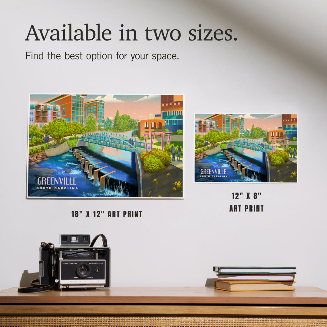Greenville, South Carolina, Lithograph, Art & Giclee Prints