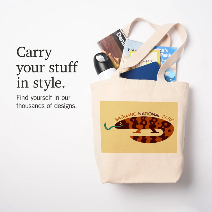 Saguaro National Park, Arizona, Gila Monster, Geometric,, Tote Bag