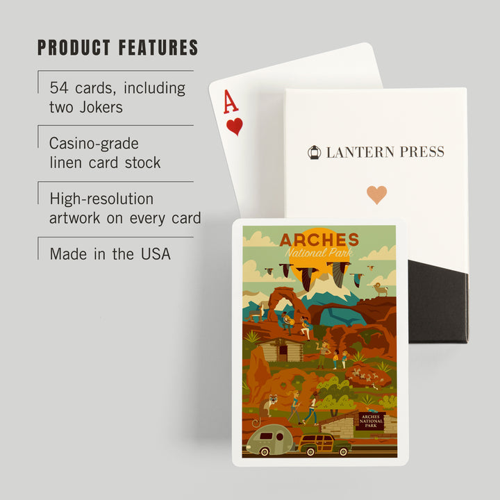Playing Cards, Arches National Park, Utah, Geometric National Park Series, 52 Card Deck with Jokers in Box, Unique Art