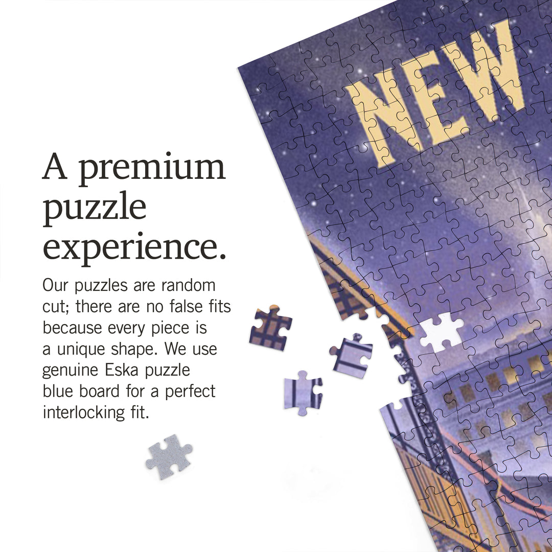 New Orleans, Louisiana, Bourbon Street Litho, Jigsaw Puzzle