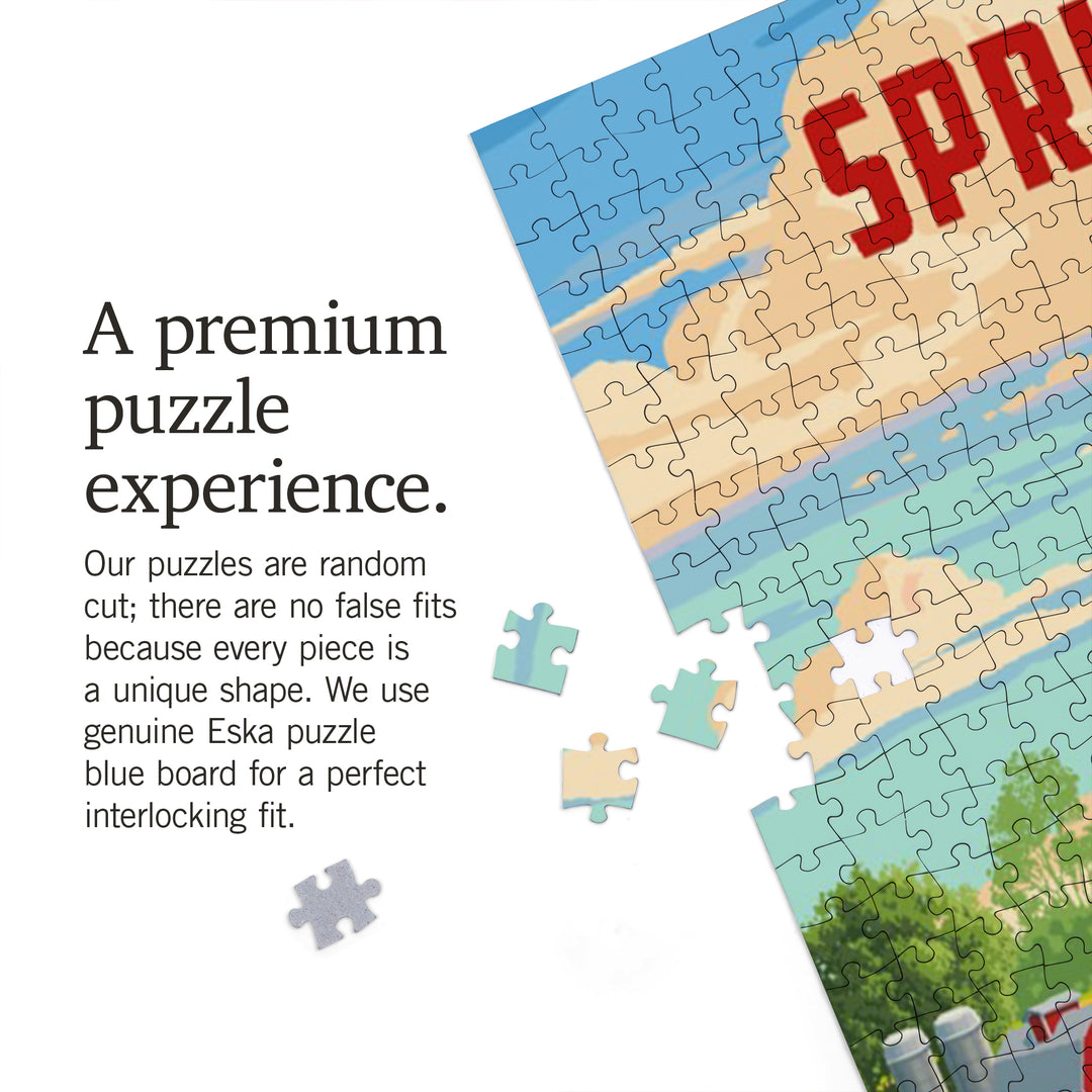 Springfield, Missouri, Painterly, Route 66, 1000 Piece Jigsaw Puzzle