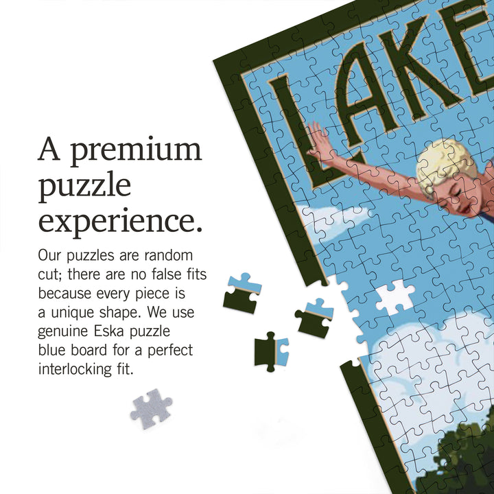 Lake Tahoe, Woman Diving and Lake, Jigsaw Puzzle