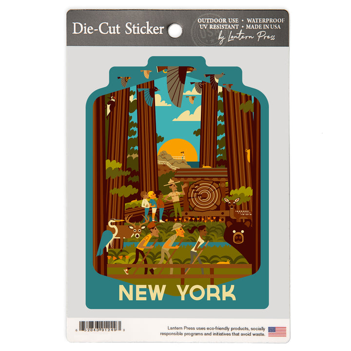 New York, Geometric, Forest, Vinyl Sticker
