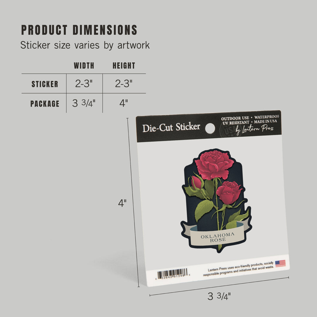 Vintage Flora Noir, Oklahoma Rose, Vinyl Sticker