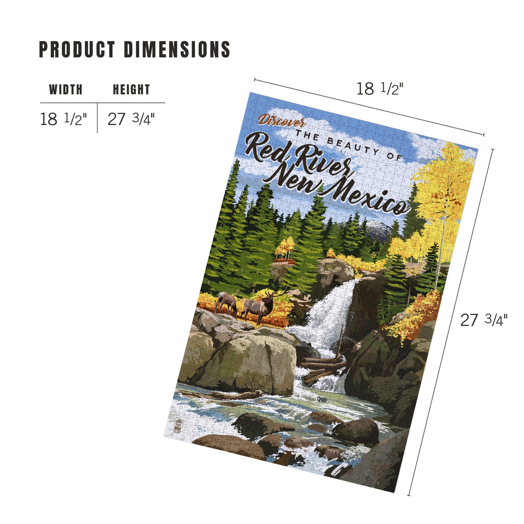 Red River, New Mexico, Painterly, Waterfall, 1000 Piece Jigsaw Puzzle