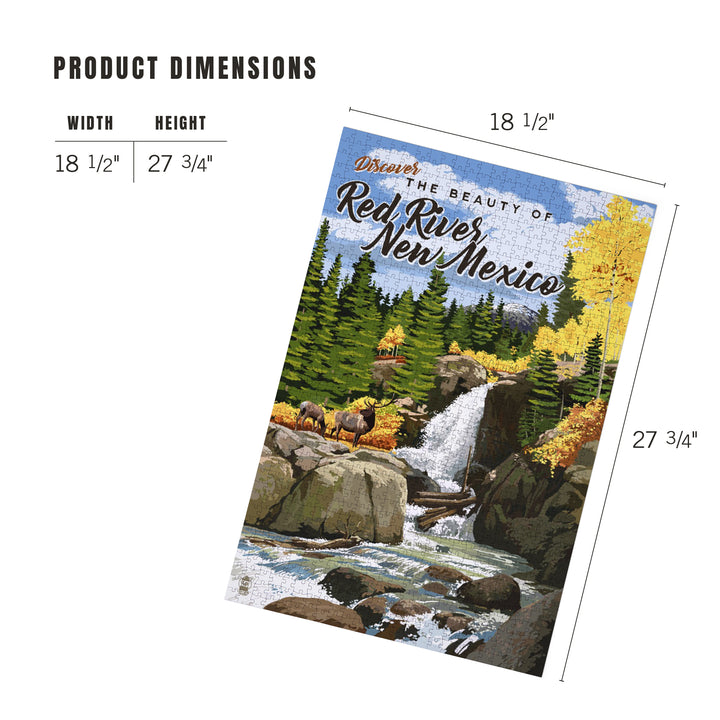Red River, New Mexico, Painterly, Waterfall, 1000 Piece Jigsaw Puzzle