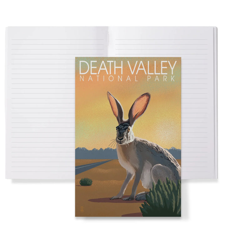Lined 6x9 Journal, Death Valley National Park, California, Lithograph, Jackrabbit, Lay Flat, 193 Pages, FSC paper
