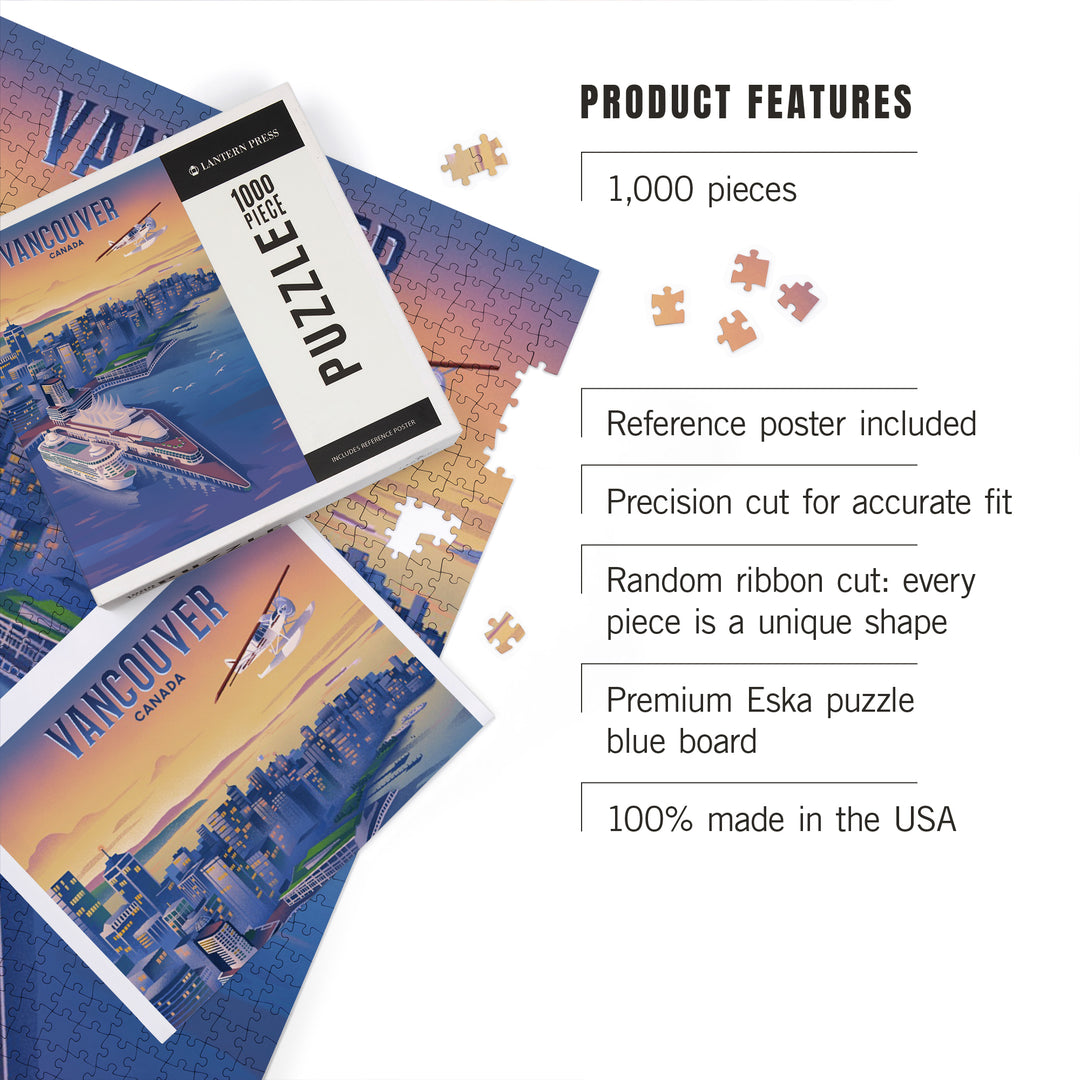 Vancouver, Canada, Canada Place, Lithograph, 1000 Piece Jigsaw Puzzle