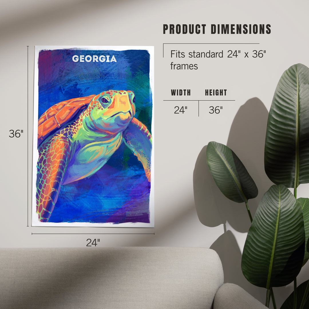 Georgia, Vivid, Sea Turtle, Art & Giclee Prints