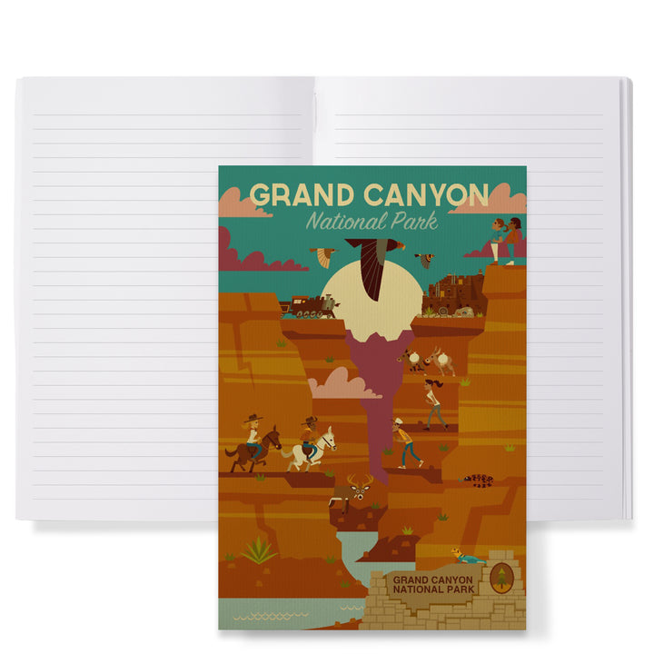Lined 6x9 Journal, Grand Canyon National Park, Arizona, Geometric National Park Series, Lay Flat, 193 Pages, FSC paper