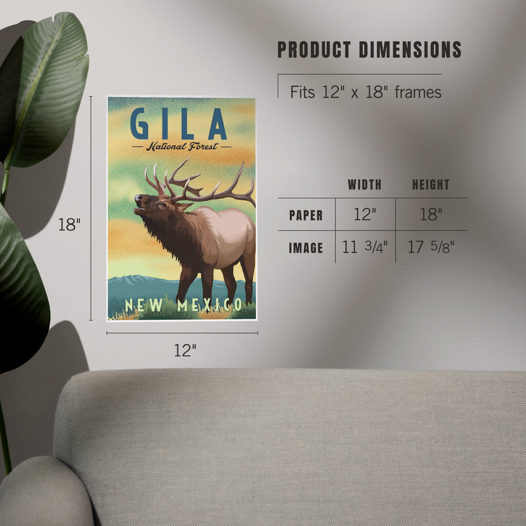 Gila National Forest, New Mexico, Elk, Lithograph, Art & Giclee Prints