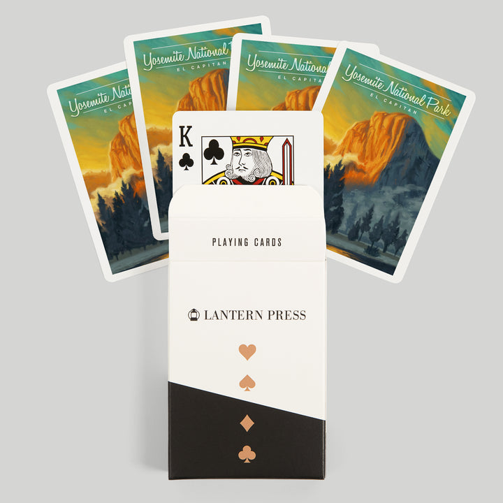 Playing Cards, Yosemite National Park, California, El Capitan, Oil Painting, 52 Card Deck with Jokers in Box, Unique Art