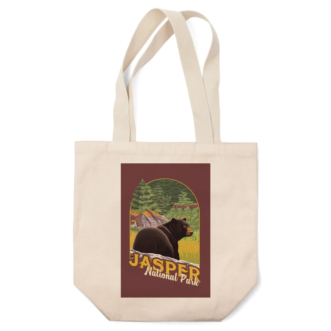 Jasper National Park, Canada, Black Bear in Forest,, Tote Bag