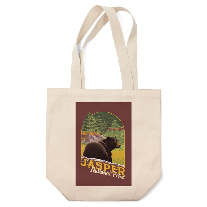 Jasper National Park, Canada, Black Bear in Forest,, Tote Bag