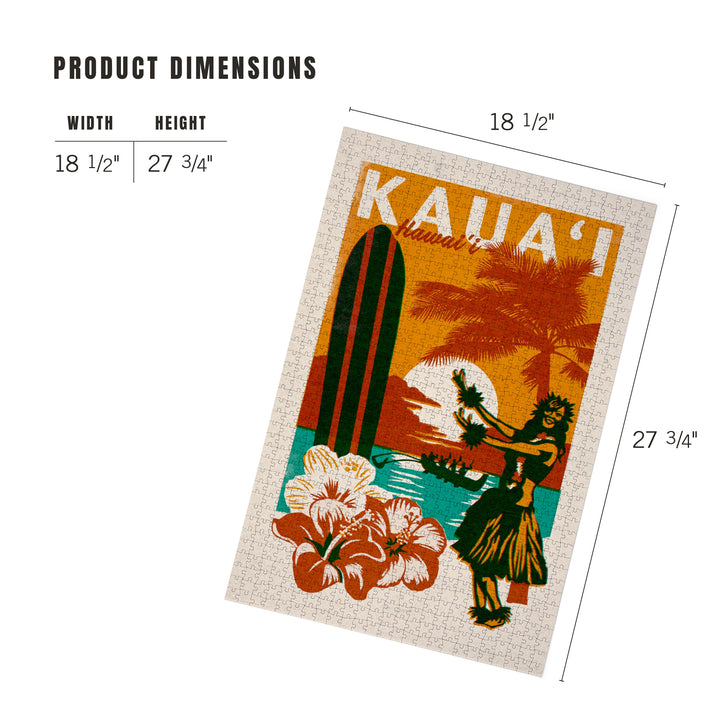 Kauai, Hawaii, Woodblock, Jigsaw Puzzle