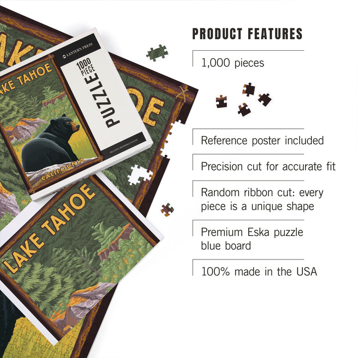Lake Tahoe, California, Black Bear in Forest, Jigsaw Puzzle