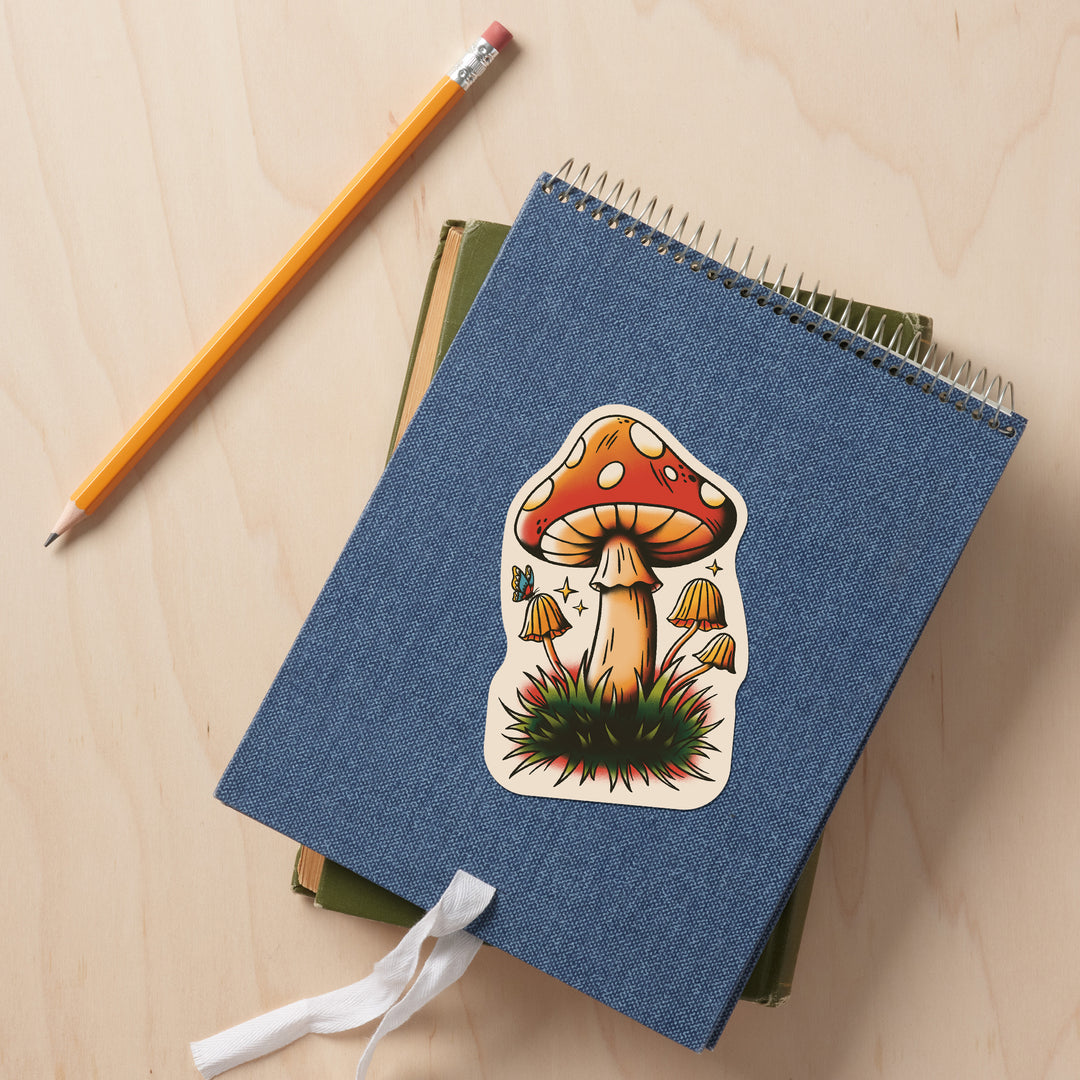 American Traditional, Mushrooms, Vinyl Sticker