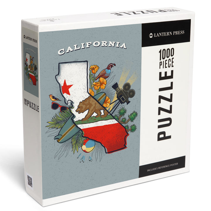 California, State Treasure Trove, Jigsaw Puzzle - Lantern Press