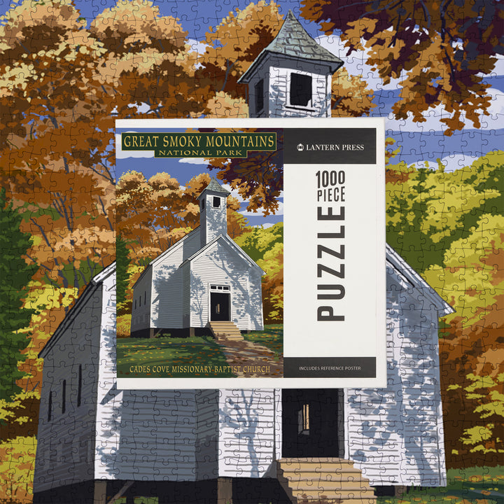 Great Smoky Mountains National Park, Tennessee, Cades Cove Baptist Church Press, Jigsaw Puzzle