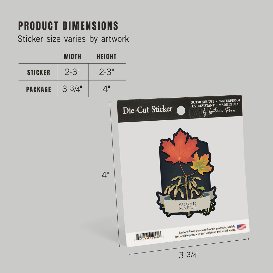 Vintage Flora Noir, Sugar Maple, Vinyl Sticker
