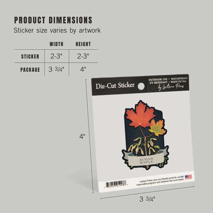 Vintage Flora Noir, Sugar Maple, Vinyl Sticker
