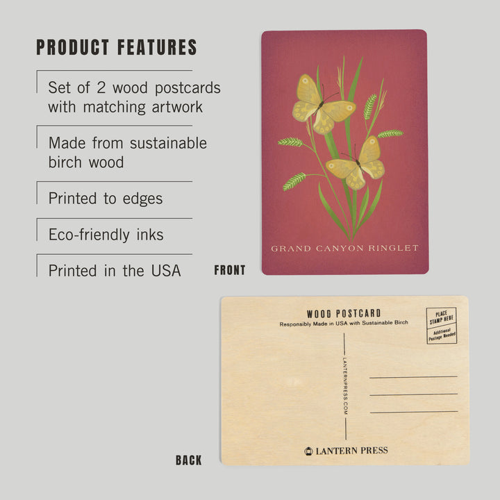 Grand Canyon Ringlet, Vintage Flora, Wood Sign and Postcards
