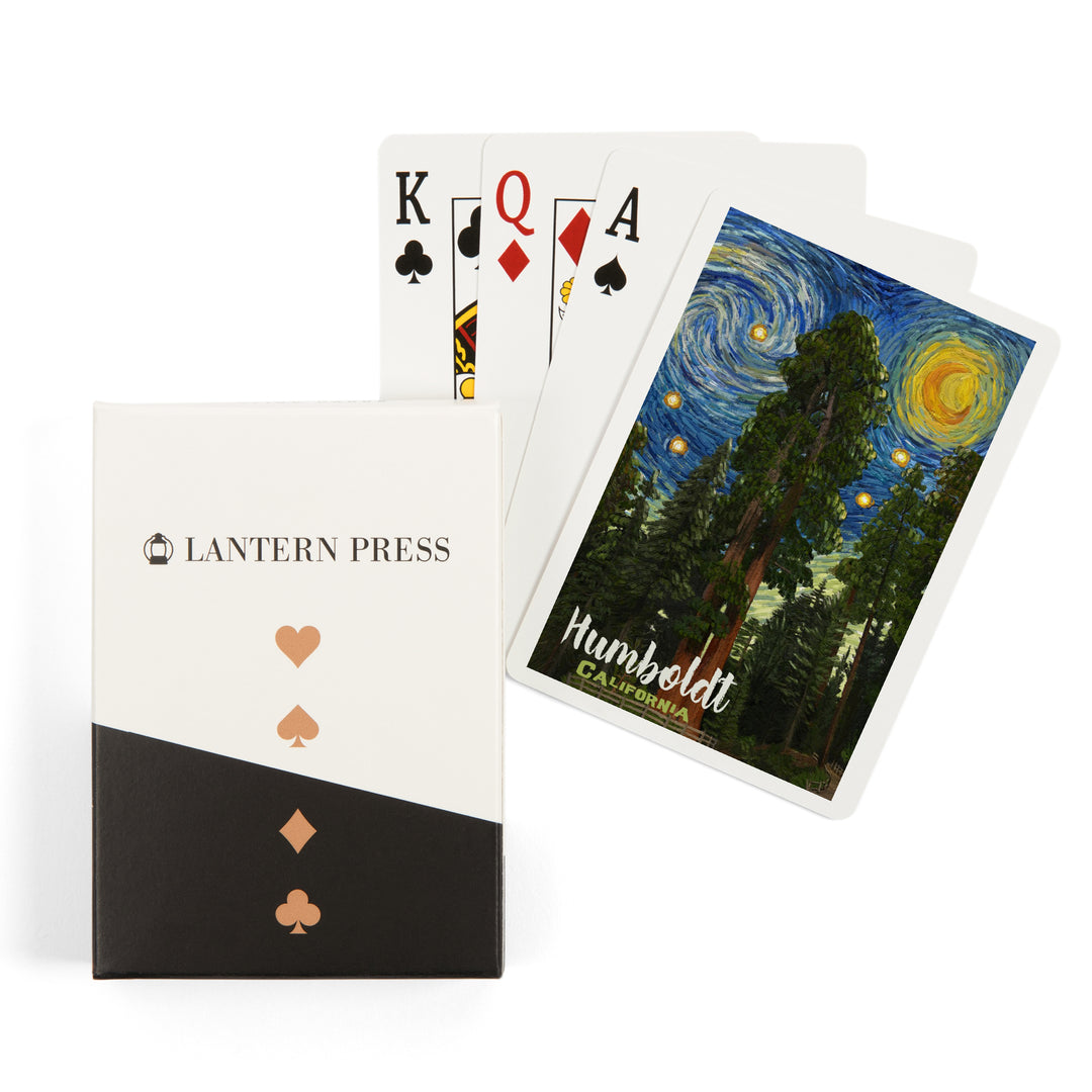 Playing Cards, Humboldt, California, Starry Night National Park Series, 52 Card Deck with Jokers in Box, Unique Art