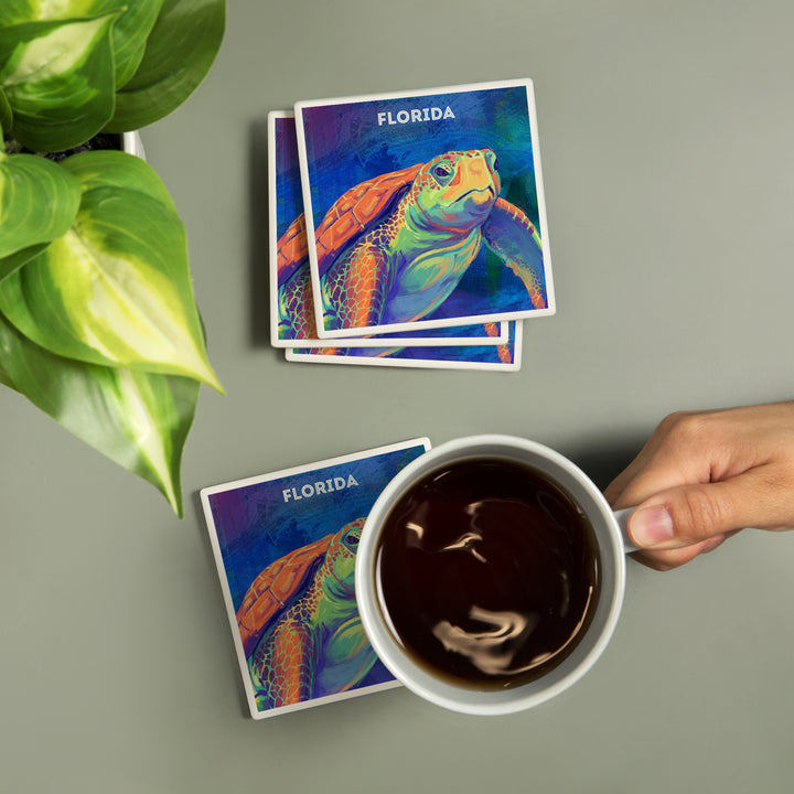 Florida, Vivid, Sea Turtle, Coasters