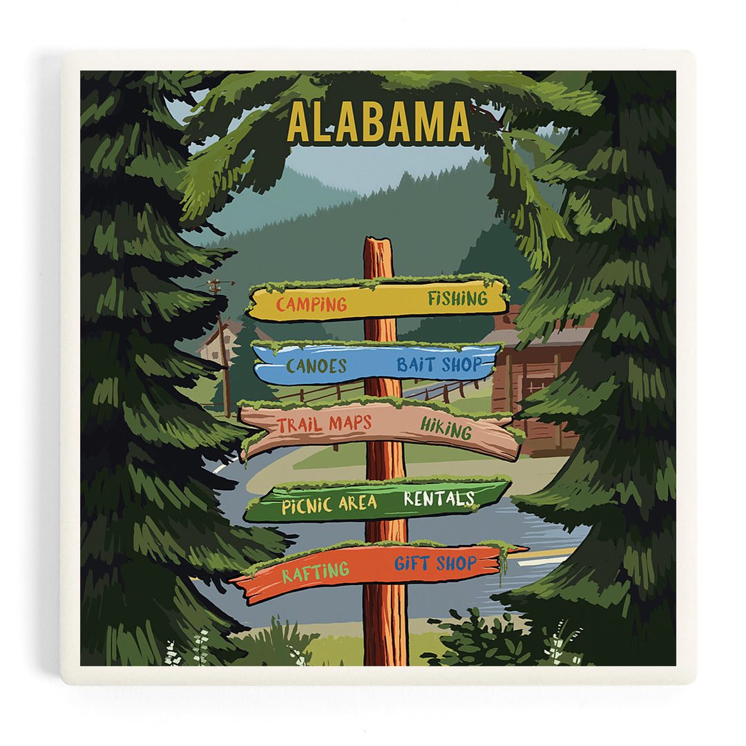 Alabama, Signpost, Forest and Camp, Coasters