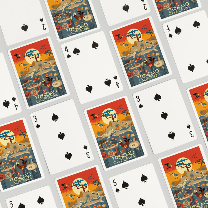 Playing Cards, Trinidad, California, Geometric, Marine Animals, 52 Card Deck with Jokers in Box, Unique Art