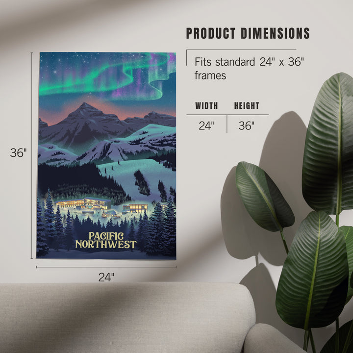 Pacific Northwest, Village Northern Lights, Art & Giclee Prints