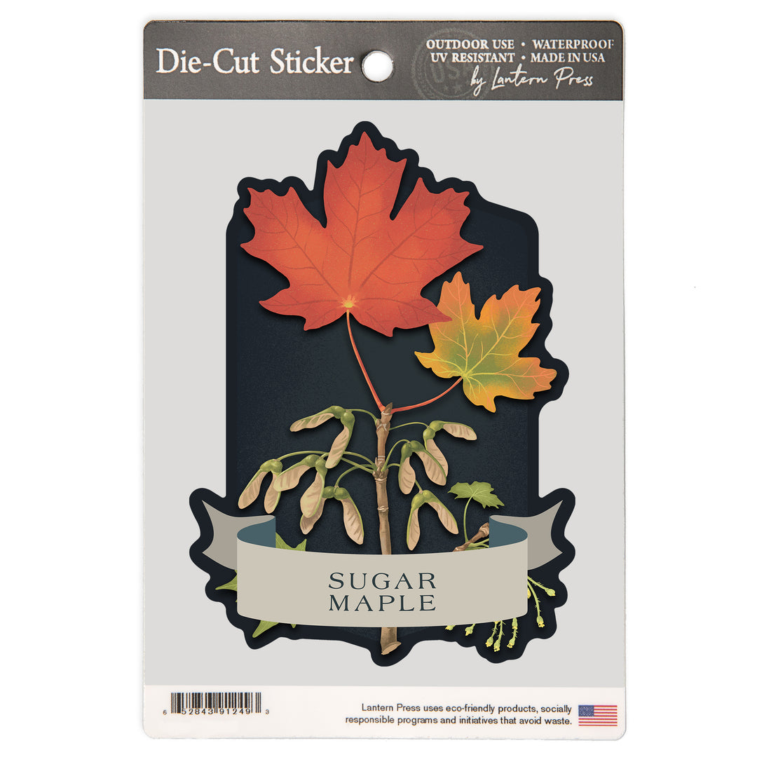 Vintage Flora Noir, Sugar Maple, Vinyl Sticker