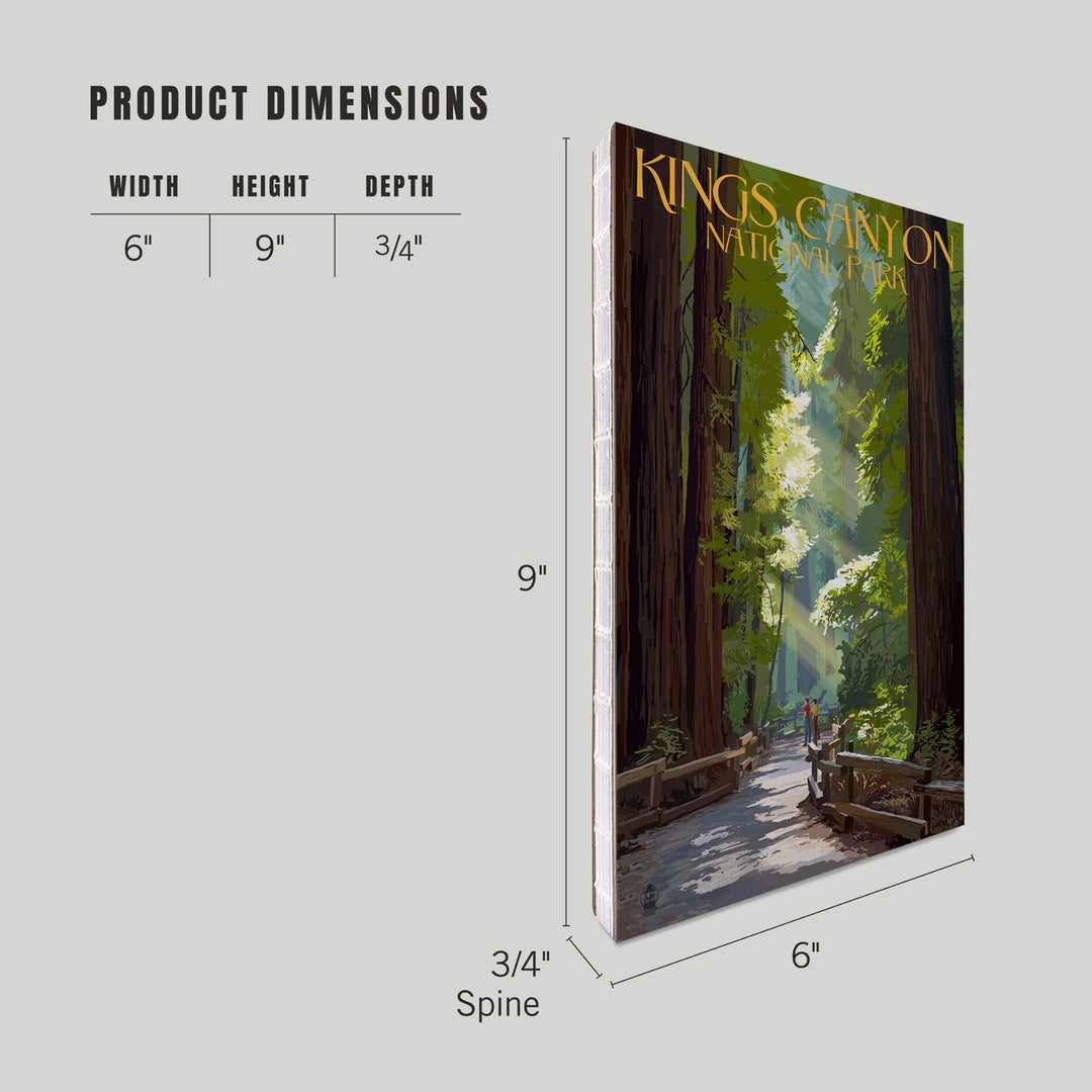 Lined 6x9 Journal, Kings Canyon National Park, California, Pathway and Hikers, Lay Flat, 193 Pages, FSC paper