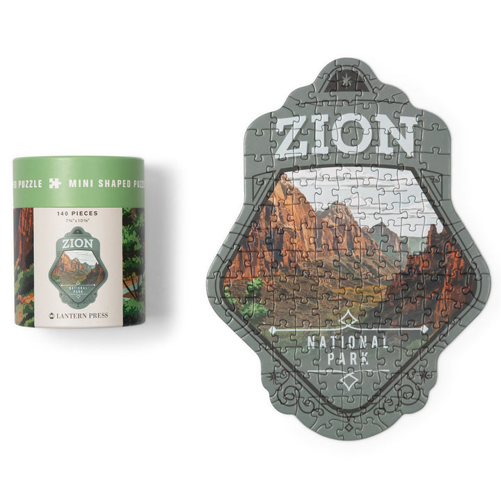 Lantern Press Mini Shaped Adult Jigsaw Puzzle, Protect Our National Parks (Zion)