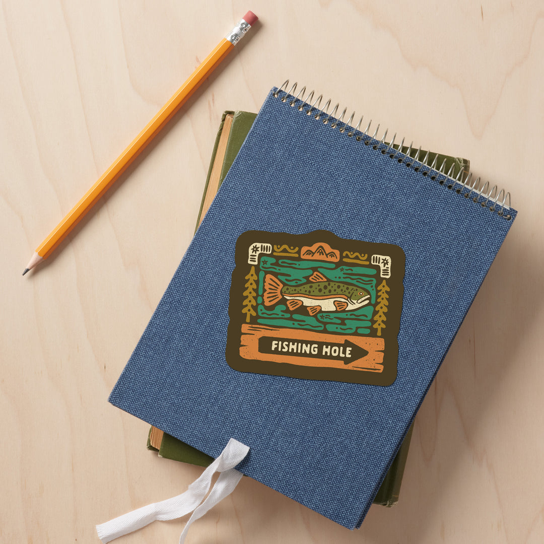 Boho Colorblock, Trout Fishing, Vinyl Sticker