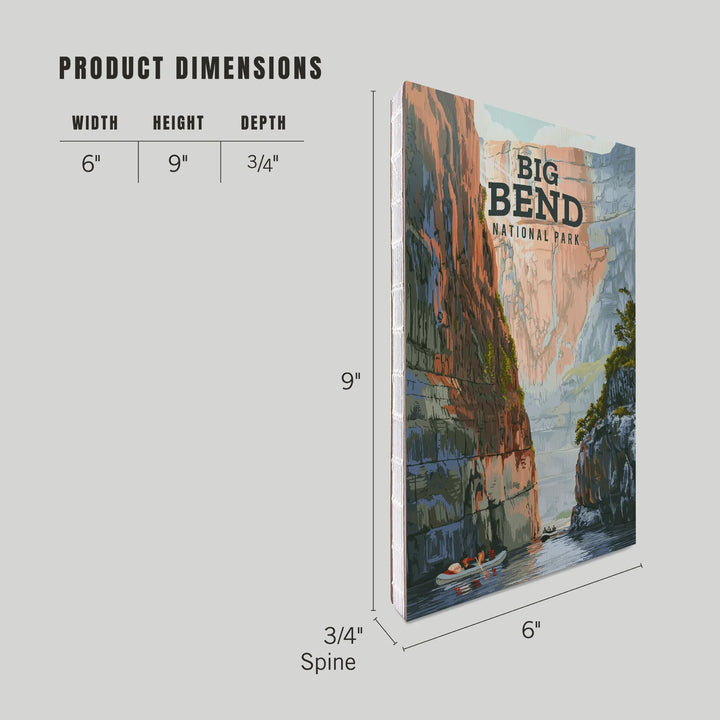 Lined 6x9 Journal, Big Bend National Park, Texas, Painterly National Park Series, Lay Flat, 193 Pages, FSC paper