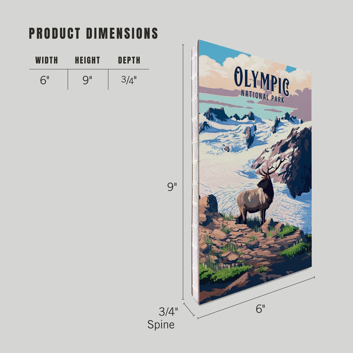Lined 6x9 Journal, Olympic National Park, Washington, Painterly National Park Series, Lay Flat, 193 Pages, FSC paper