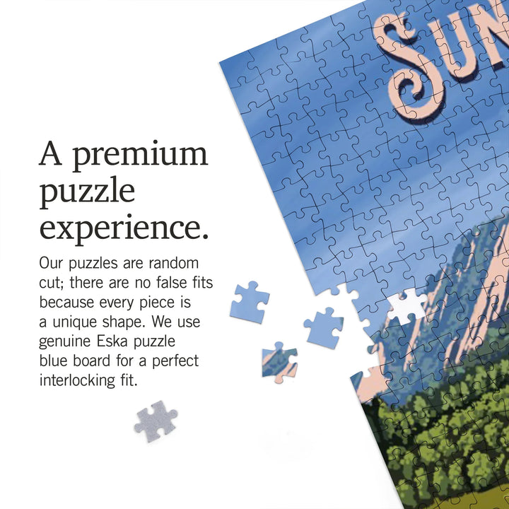 Sun Valley, Idaho, Painterly, Bear and Cubs, 1000 Piece Jigsaw Puzzle