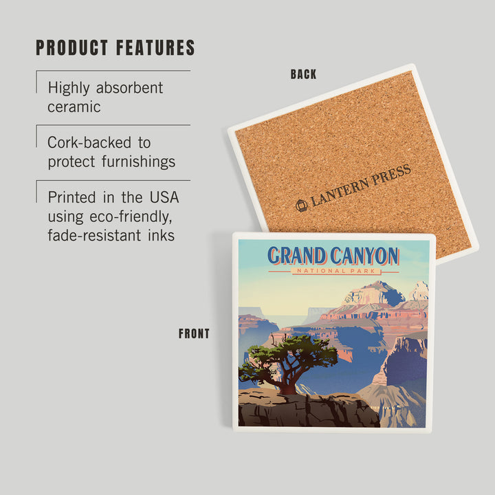 Grand Canyon National Park, Arizona, Lithograph, Coasters