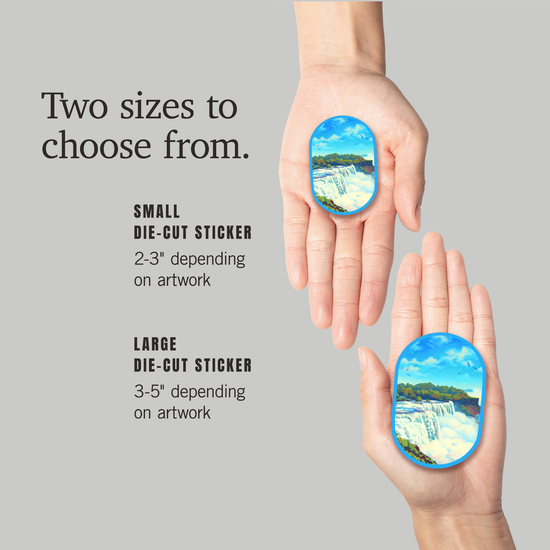 Niagara Falls, New York, Oil Painting, Vinyl Sticker