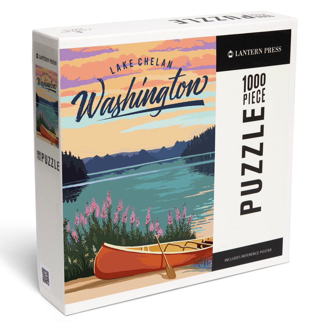 Lake Chelan, Washington, Canoe and Lake Scene, Jigsaw Puzzle