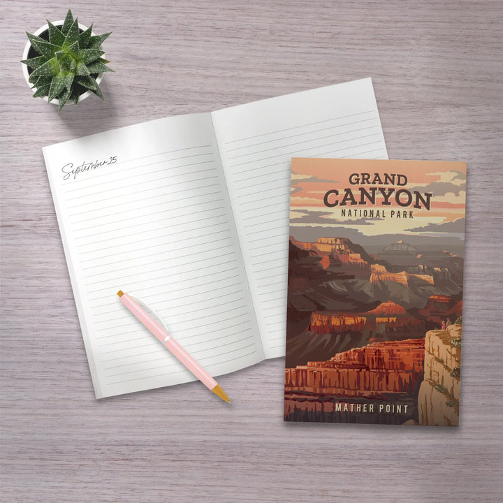Lined 6x9 Journal, Grand Canyon National Park, Arizona, Painterly National Park Series, Lay Flat, 193 Pages, FSC paper
