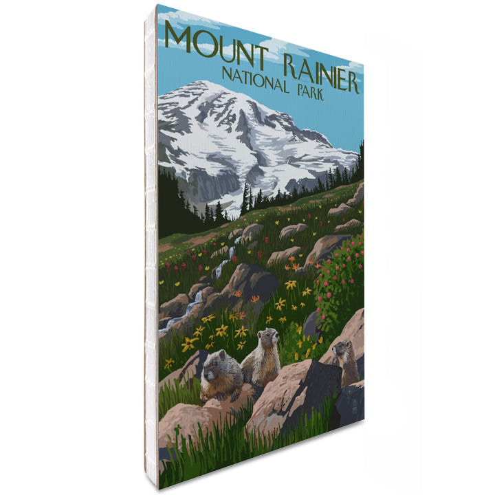 Lined 6x9 Journal, Mount Rainier National Park, Washington, Meadow and Marmots, Lay Flat, 193 Pages, FSC paper