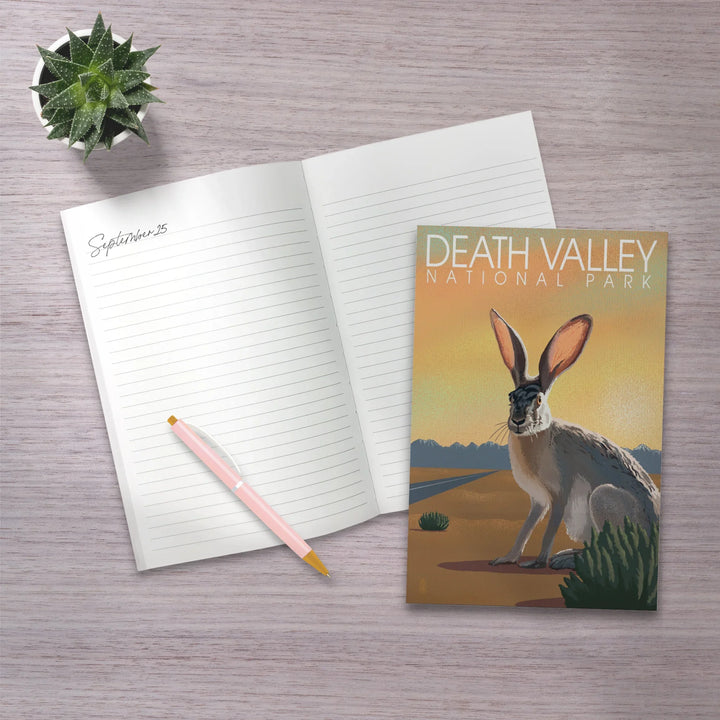 Lined 6x9 Journal, Death Valley National Park, California, Lithograph, Jackrabbit, Lay Flat, 193 Pages, FSC paper